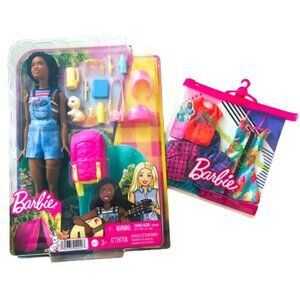 Barbie “Brooklyn” Camping Doll, Puppy, 10+ Accessories and 2 Additional Outfits
